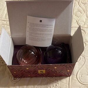 Nespresso Purple and Pink Glass Orbs